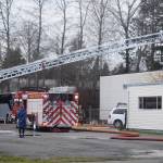 Courtenay Fire Department in action at a scene of a fire on McPhee Avenue. (Brendan Kyle Jure/Comox Valley Record)