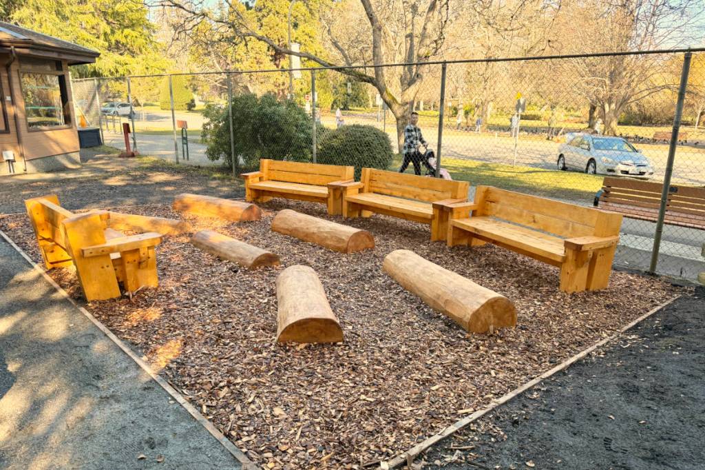 Beacon Hill Park's new Storytime Nook, is a permanent gathering space designed for families and children’s groups visiting. (Nishadini Fonseka/Victoria News)